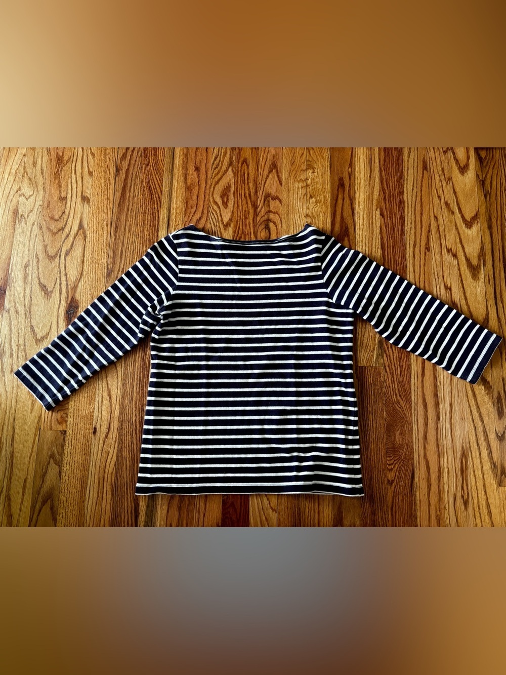 Lands' End Canvas Navy and White Striped Tunic Top
